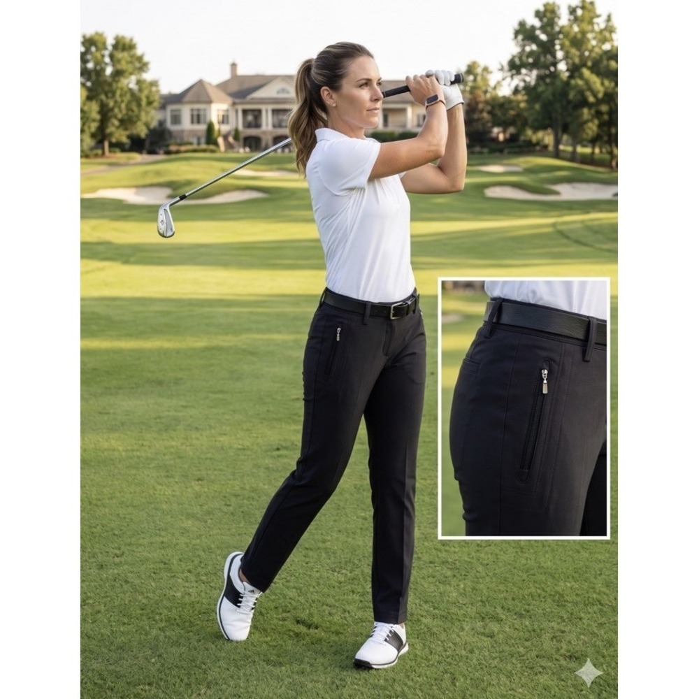 NWT Adidas Stretch Tailored Performance Black Golf Pants Size 8.